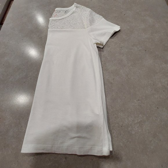 JOE FRESH Women's White Blouse w/White Floral Lace Yoke/Sleeves Top - XL/TG - Picture 8 of 9